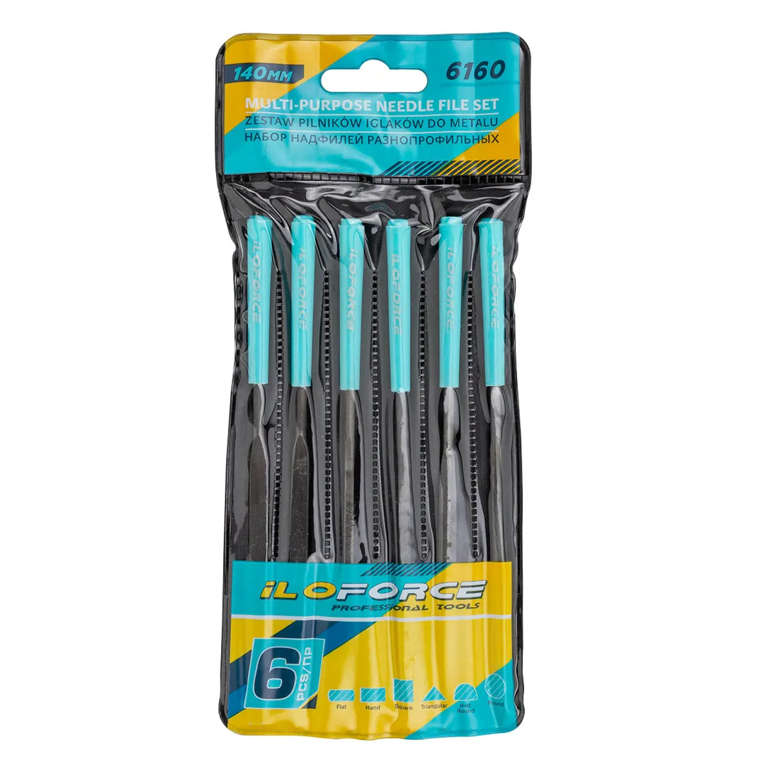 Набор надфилей разнопрофильных 6пр.(L-140мм,Ø3мм),в блистере