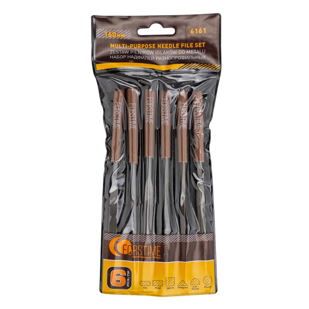 Набор надфилей разнопрофильных 6пр.(L-160мм,Ø4мм),в блистере