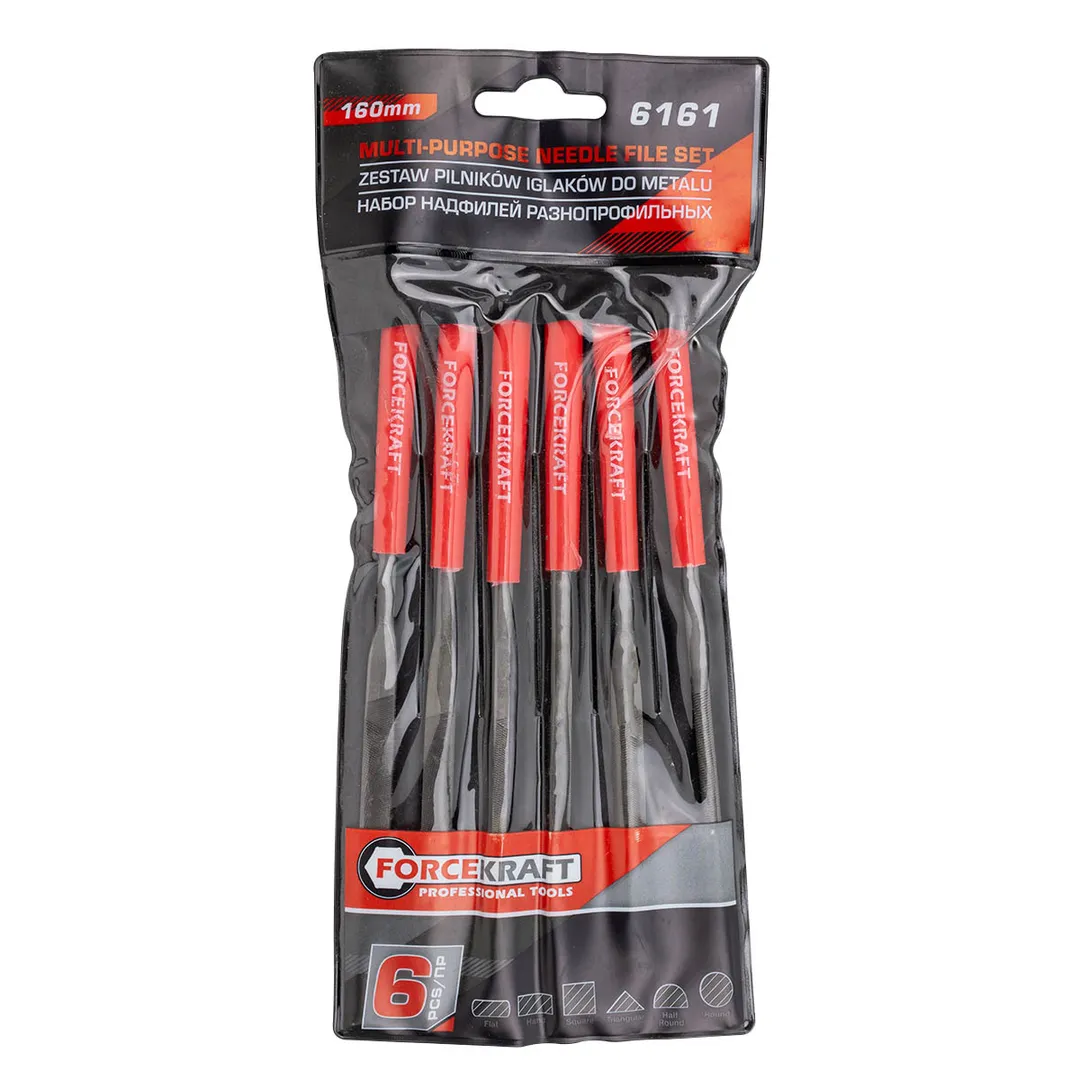 Набор надфилей разнопрофильных 6пр.(L-160мм,Ø4мм),в блистере