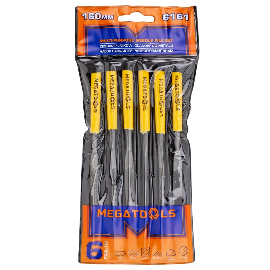 Набор надфилей разнопрофильных 6пр.(L-160мм,Ø4мм),в блистере
