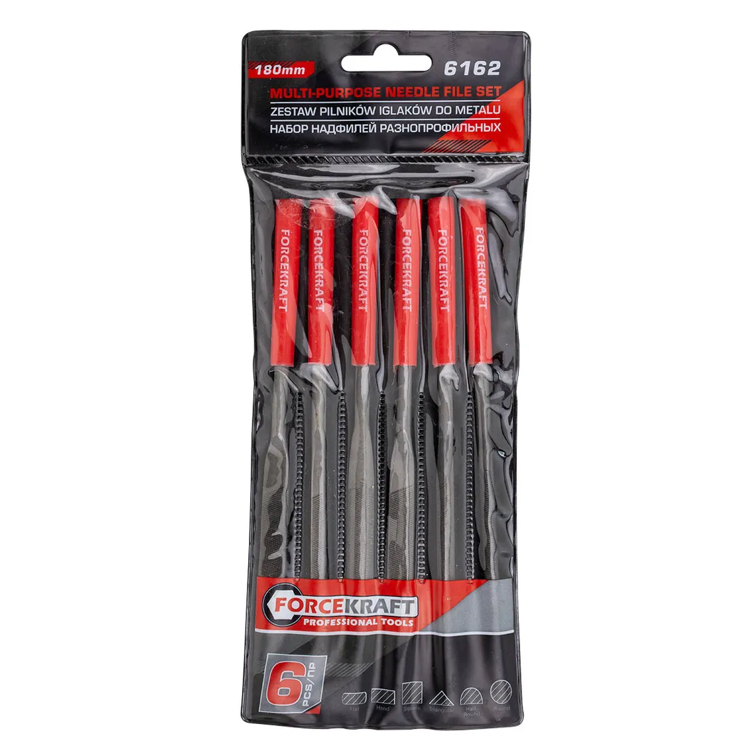 Набор надфилей разнопрофильных 6пр.(L-180мм,Ø5мм),в блистере