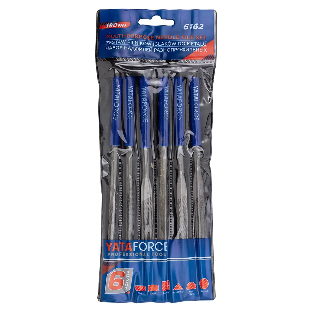 Набор надфилей разнопрофильных 6пр.(L-180мм,Ø5мм),в блистере