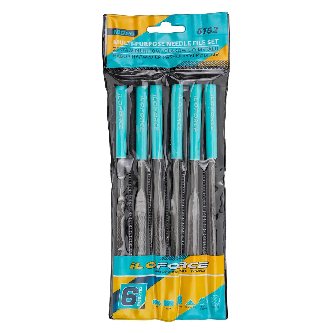 Набор надфилей разнопрофильных 6пр.(L-180мм,Ø5мм),в блистере