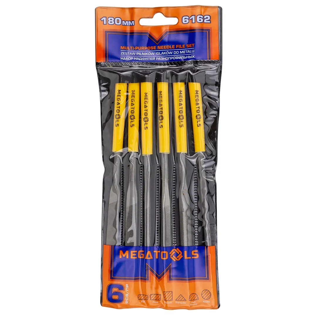 Набор надфилей разнопрофильных 6пр.(L-180мм,Ø5мм),в блистере