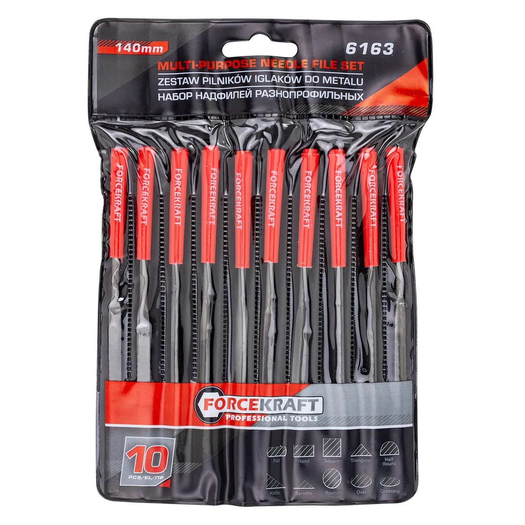Набор надфилей разнопрофильных 10пр.(L-140мм,Ø3мм),в блистере