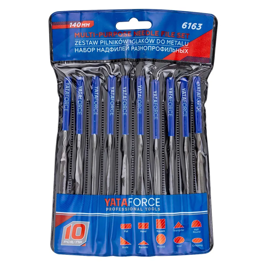 Набор надфилей разнопрофильных 10пр.(L-140мм,Ø3мм),в блистере