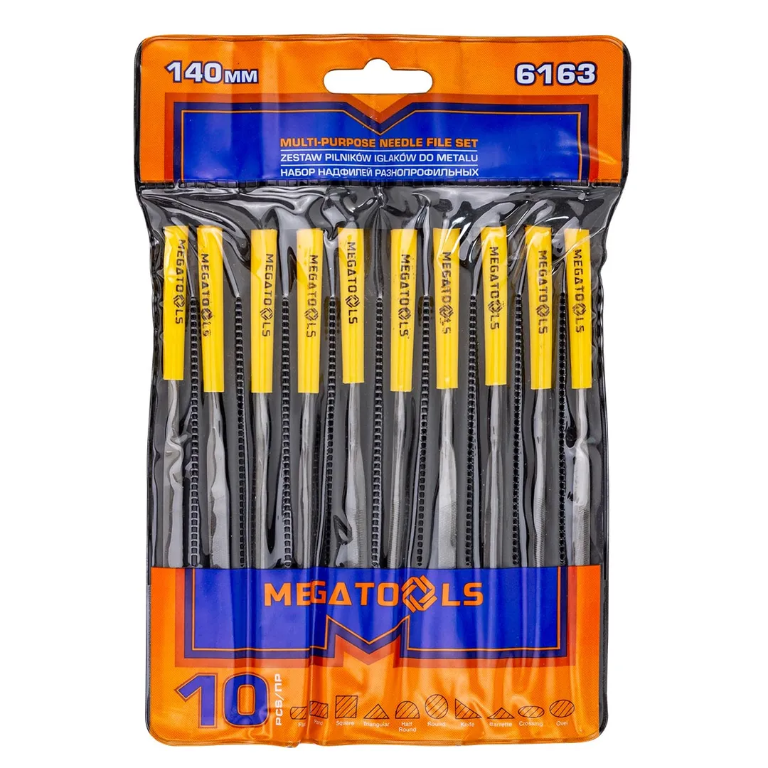 Набор надфилей разнопрофильных 10пр.(L-140мм,Ø3мм),в блистере