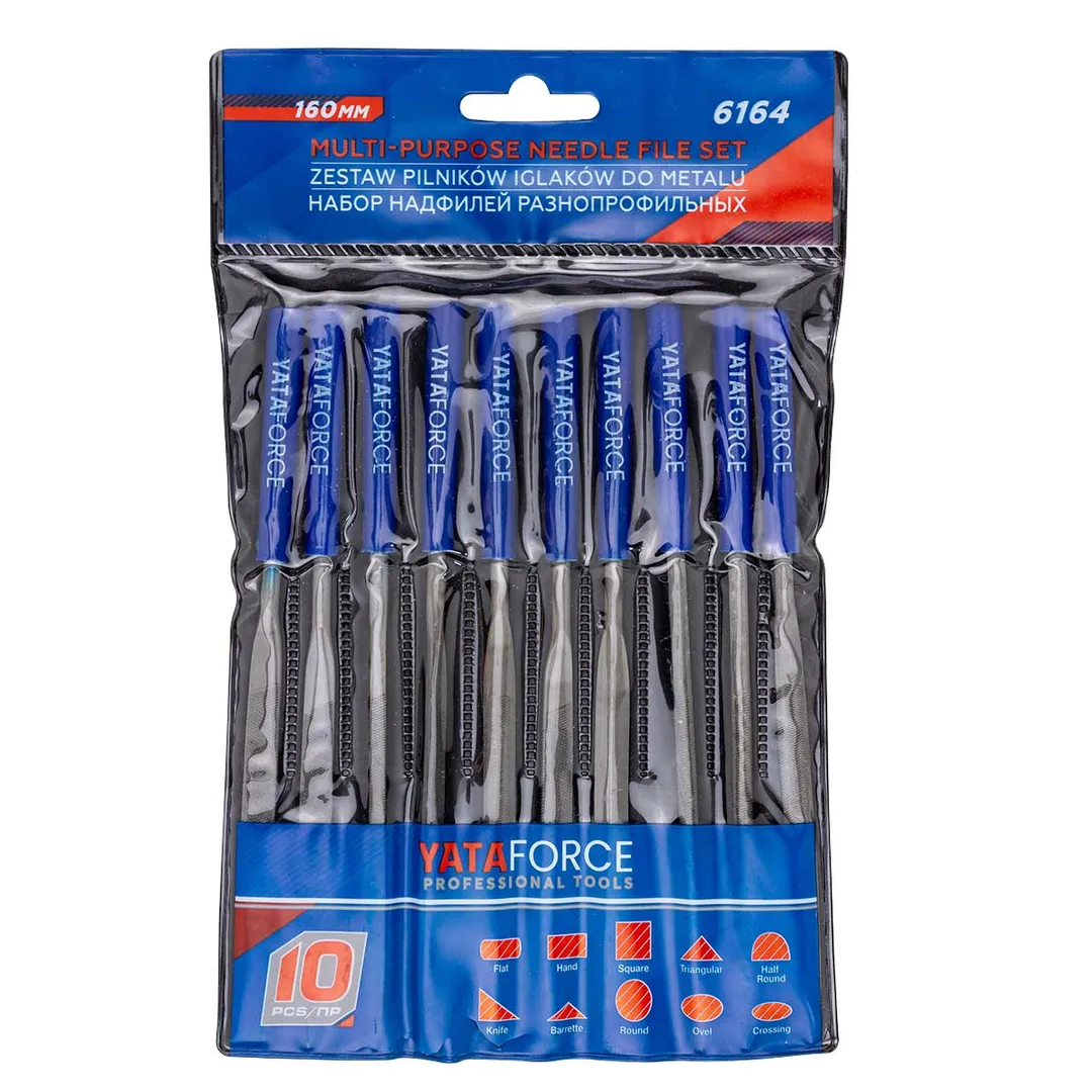 Набор надфилей разнопрофильных 10пр.(L-160мм,Ø4мм),в блистере