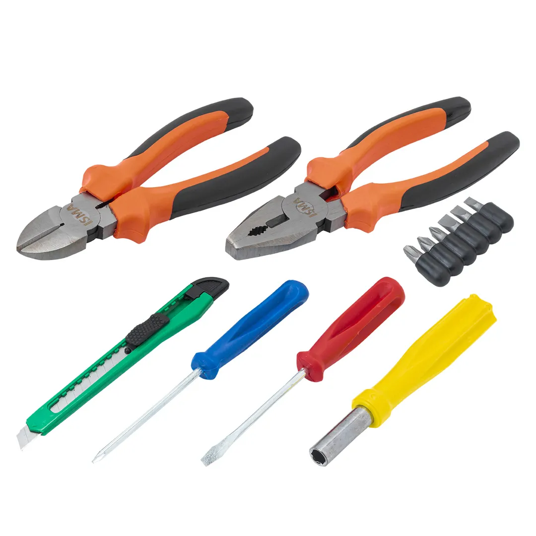 Набор инстр. 12пр.(биты:PH1,2,3,SL4,5,6мм,отвертка-битодержатель 120мм,отвертки:PH0х65мм,SL3х65мм,нож,плоскогубцы 165мм,бокорезы 150мм),в блистере