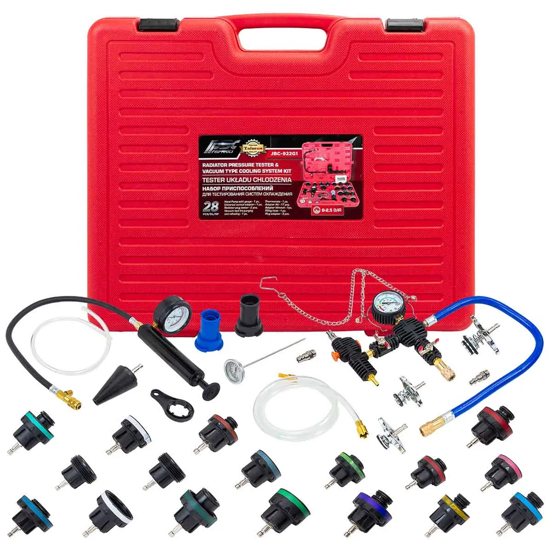 Набор приспособлений для тестирования систем охлаждения 28пр. (0-2.5bar), в кейсе