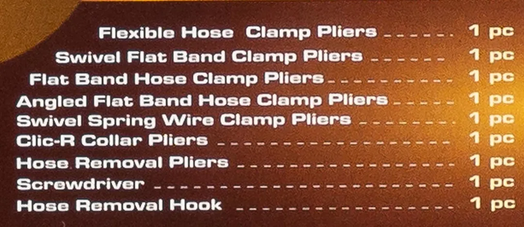 Набор щипцов для снятия и установки хомутов и шлангов 9пр., в кейсе