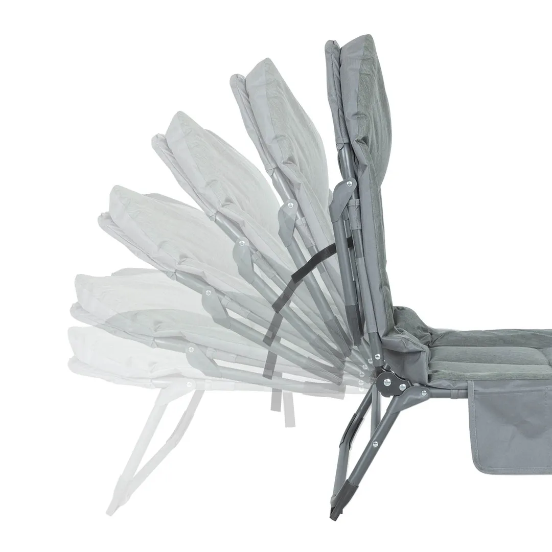 Шезлонг складной (черный) (32х64х200см, макс. нагрузка 200кг)