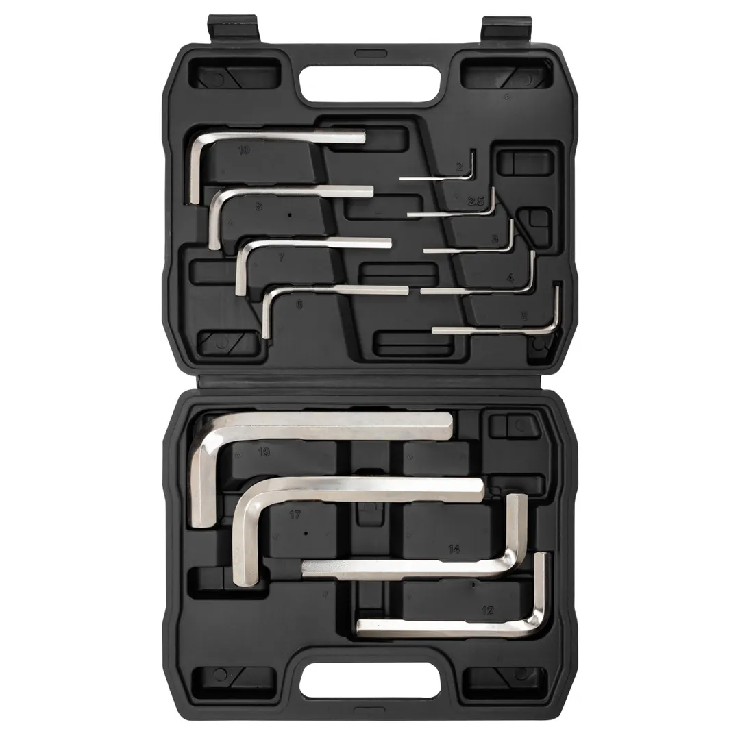 Ключи Г-образные 6-гранные, набор 13пр. (2, 2.5, 3-8, 10, 12, 14, 17, 19мм)