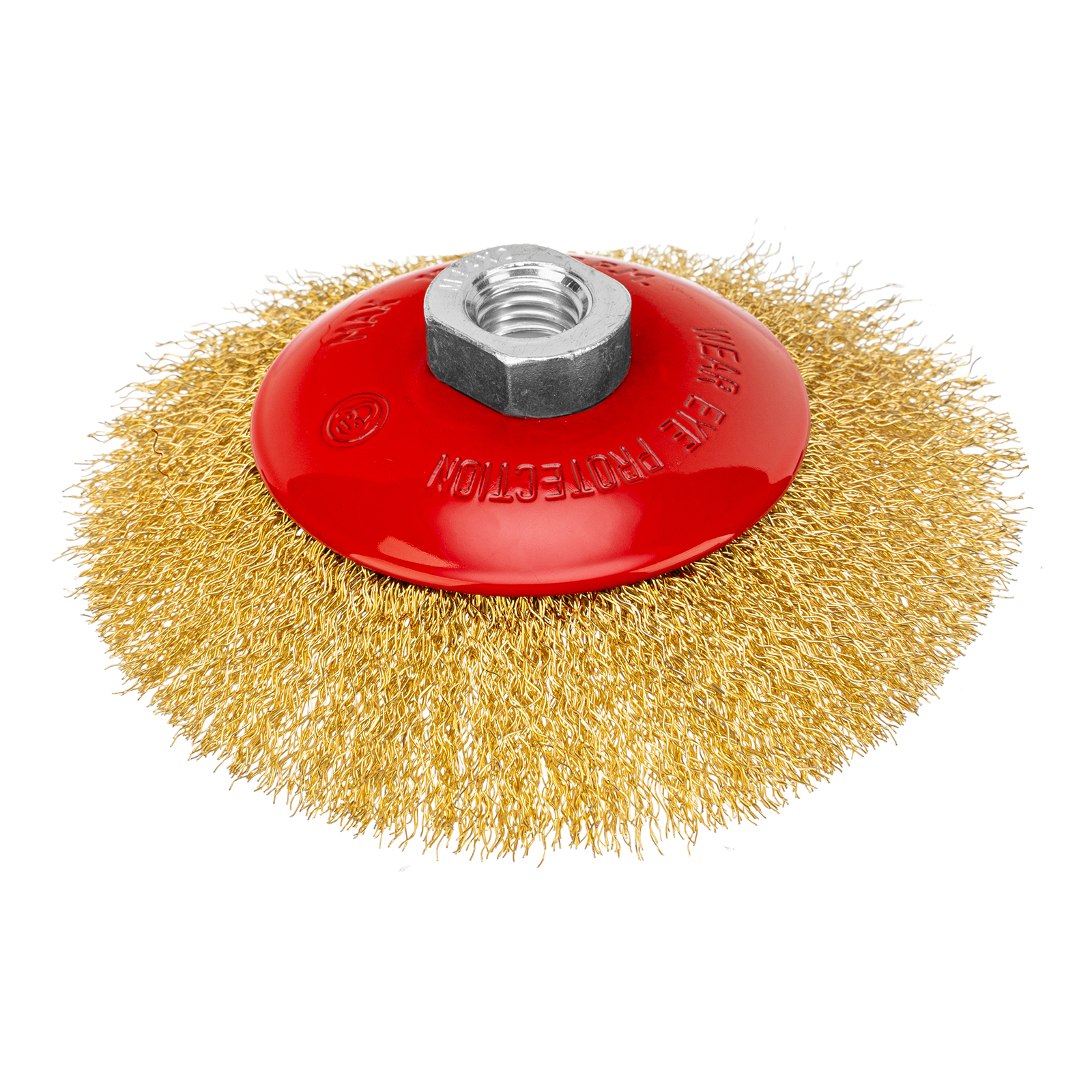 Щетка для УШМ, 125 мм, М14, «тарелка», латунированная витая проволока Matrix