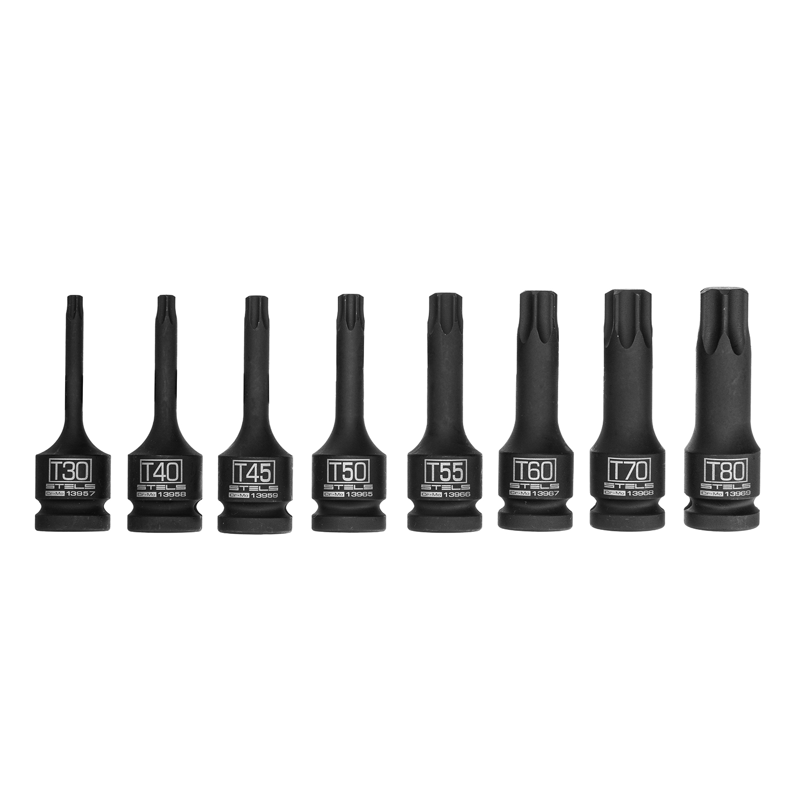 Набор ударных торцевых головок Torx 1/2″,  в кейсе, 8 шт. Stels