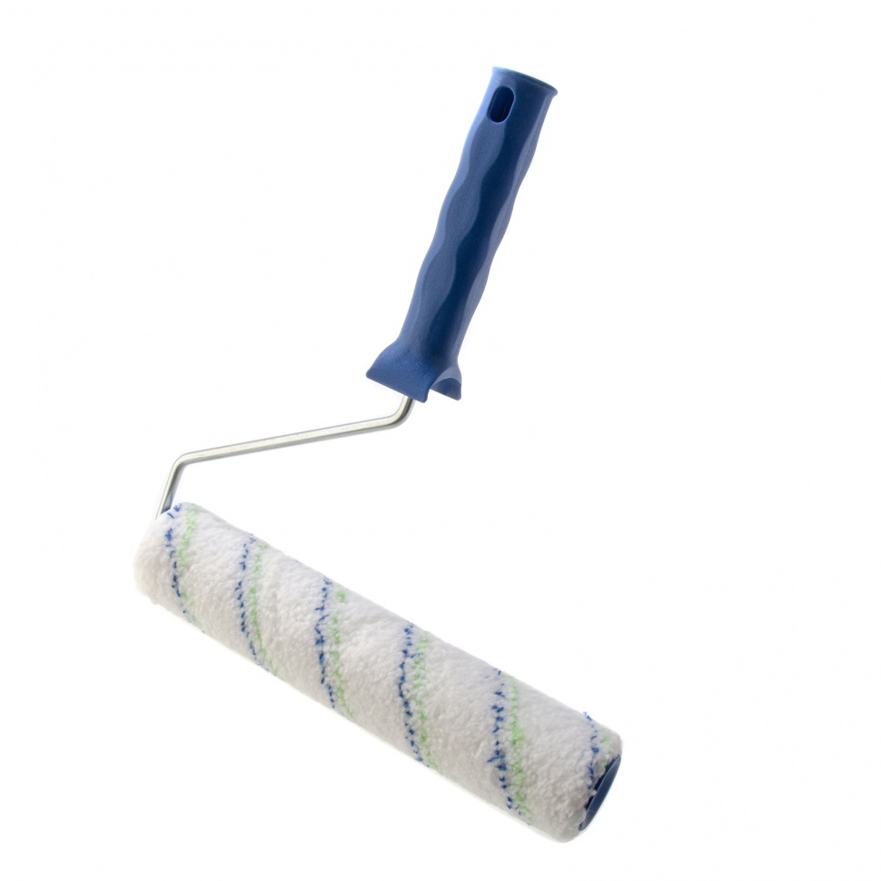 Валик «Водные краски», 250 мм, ворс 12 мм, D — 36 мм, D ручки — 6 мм, полиэстер Сибртех