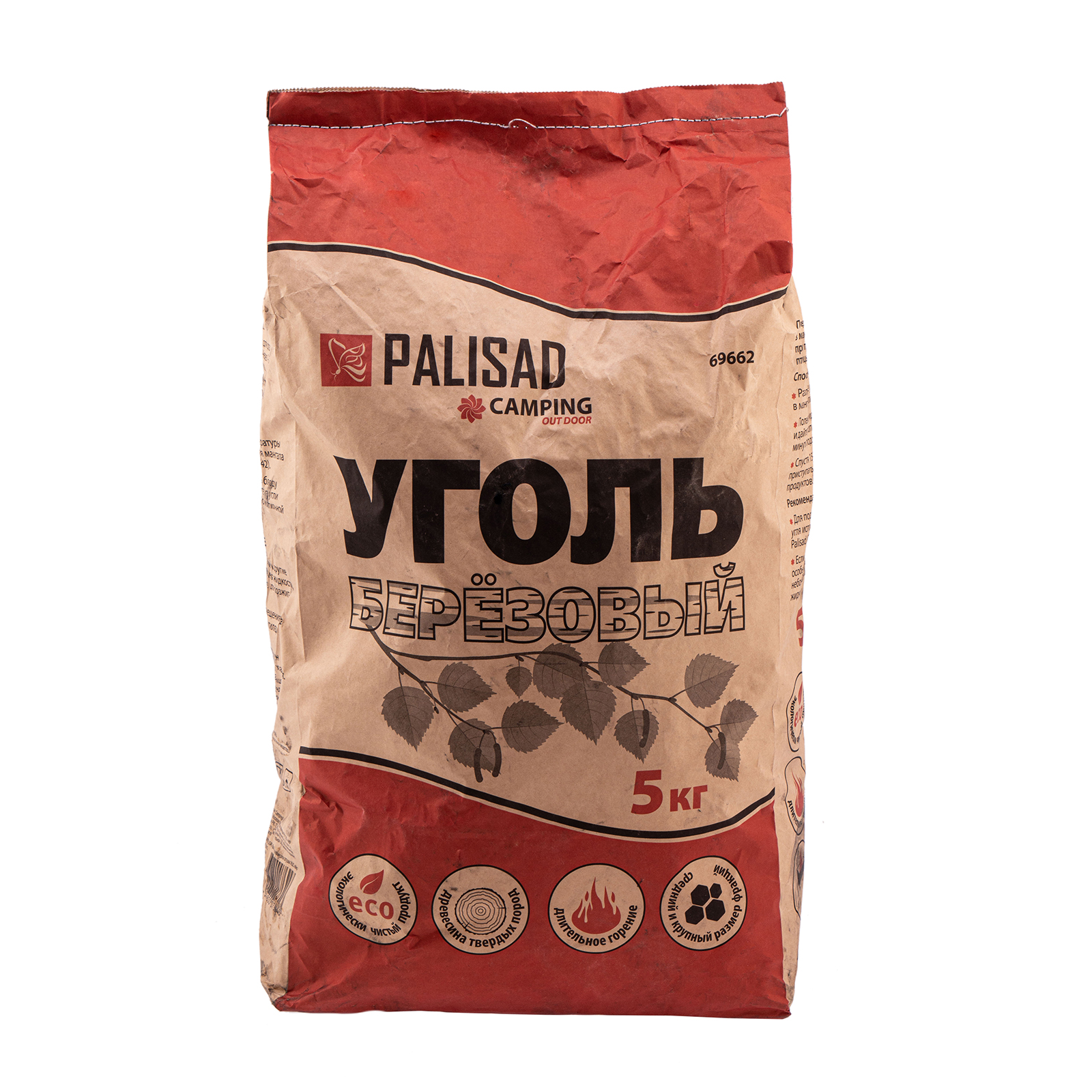 Уголь берёзовый, 5 кг Camping Palisad