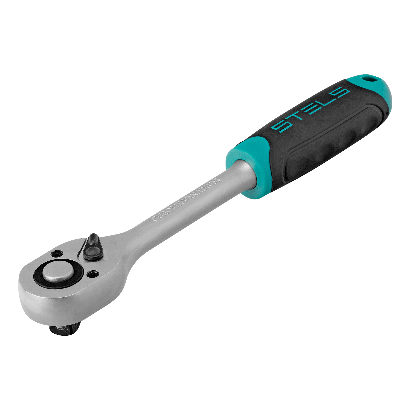 Ключ-трещотка 1/2″, CrV, 72 зуба, с быстрым сбросом, матовый хром Stels