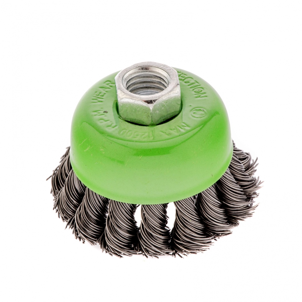 Щетка для УШМ, 65 мм, М14, «чашка», крученая проволока 0.5 мм Сибртех