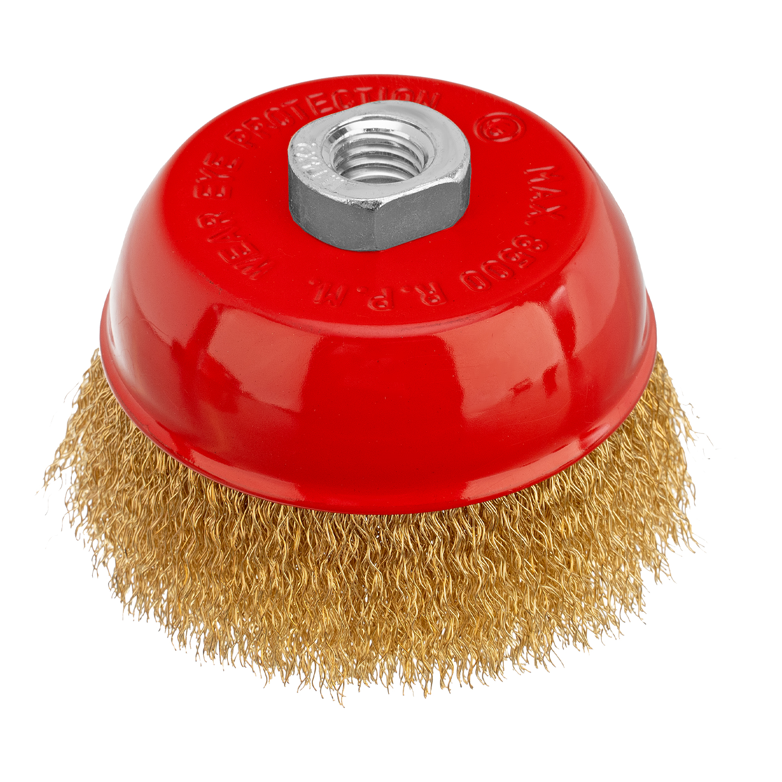 Щетка для УШМ, 100 мм, М14, «чашка», латунированная витая проволока Matrix