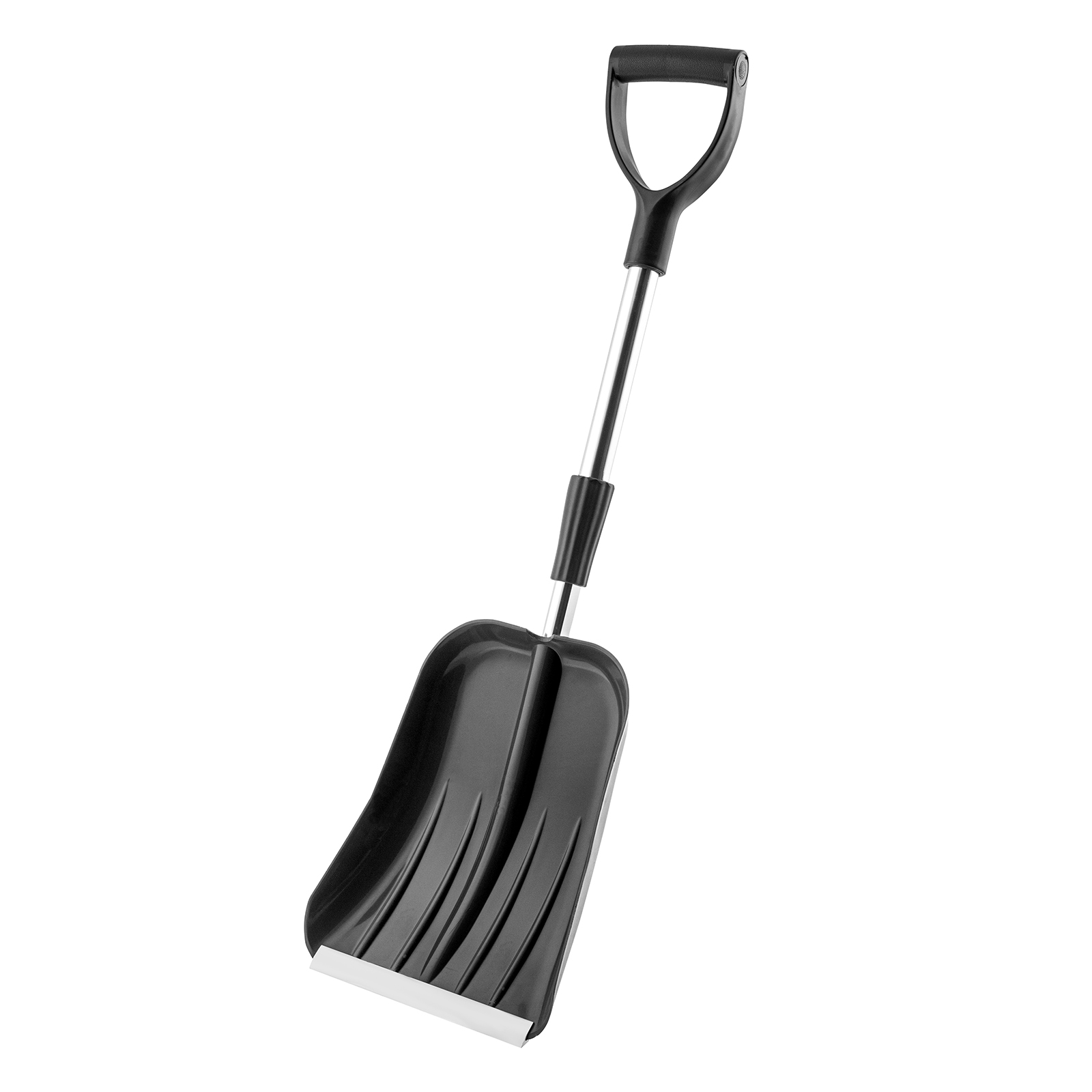 Лопата для уборки снега пластиковая, 245 х 310 х 770 — 970 мм, алюминиевый телескопический черенок, Palisad