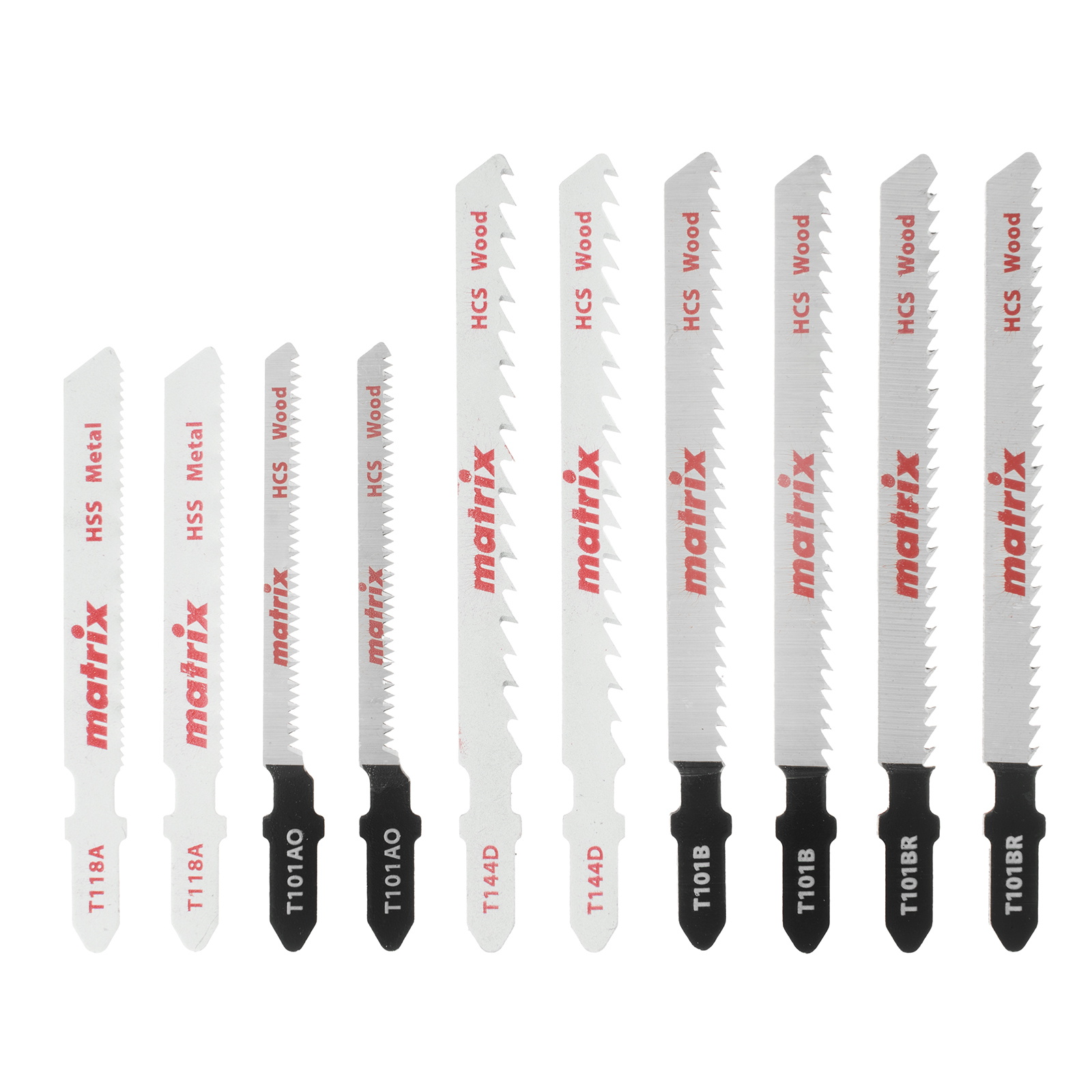 Набор полотен для электролобзика универсальный, 10 шт, T-SET1003 Matrix
