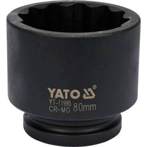 Головка торцевая ударная 1" 12гр. 80мм L100мм CrMo "Yato"