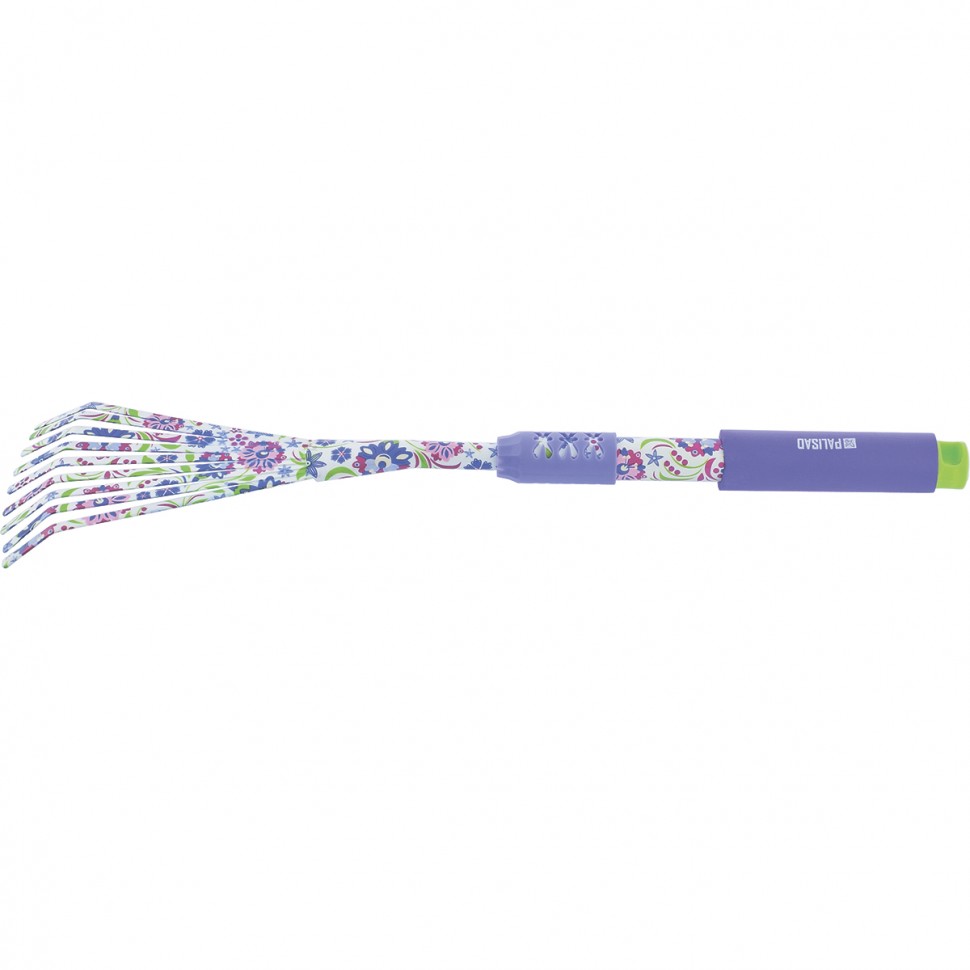 Грабли веерные 9 — зубые, 145 х 500 мм, стальные, удлиненная рукоятка, Flower Mint, Palisad