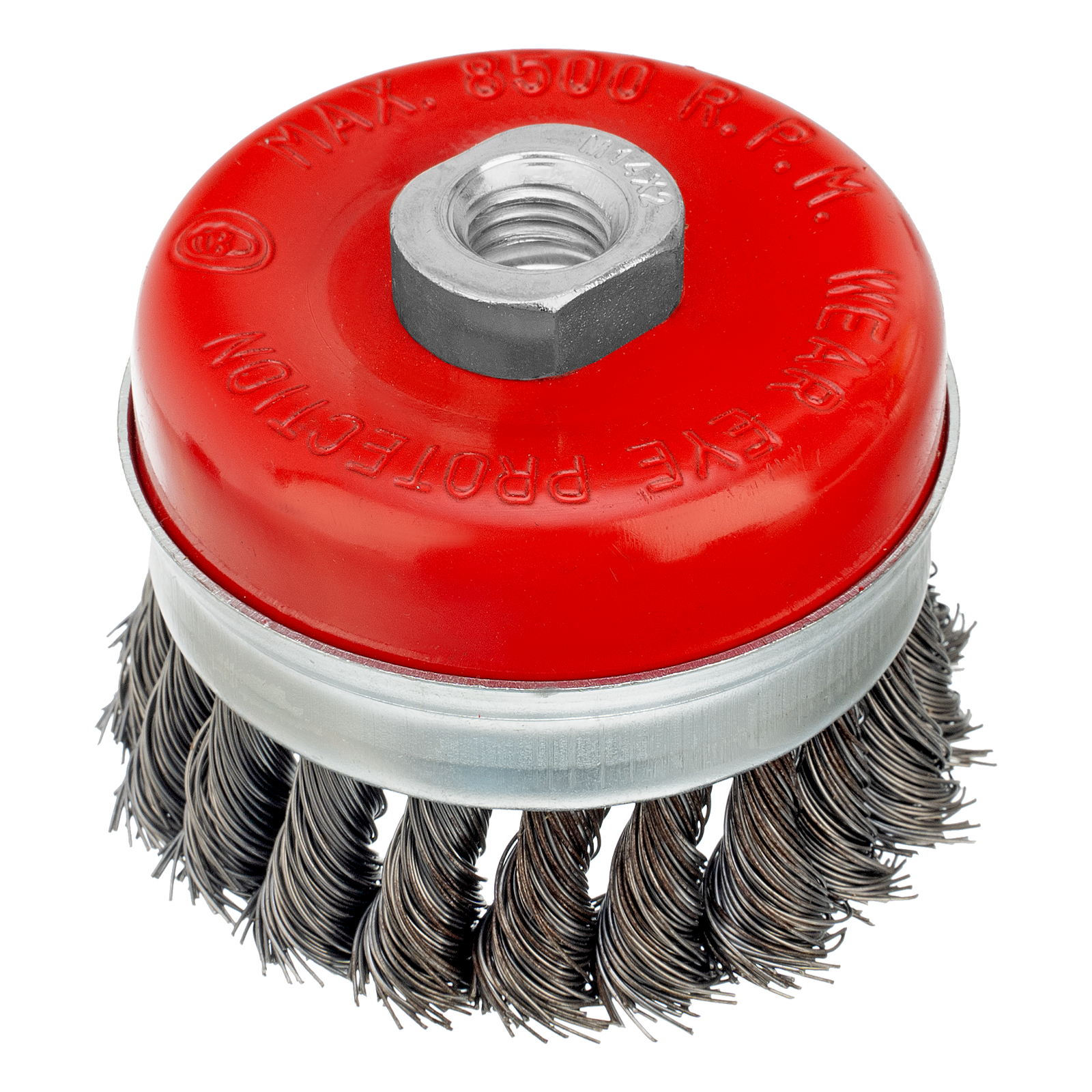 Щетка для УШМ Heavy Duty, 80 мм, М14, «чашка», крученая проволока 0.5 мм Matrix