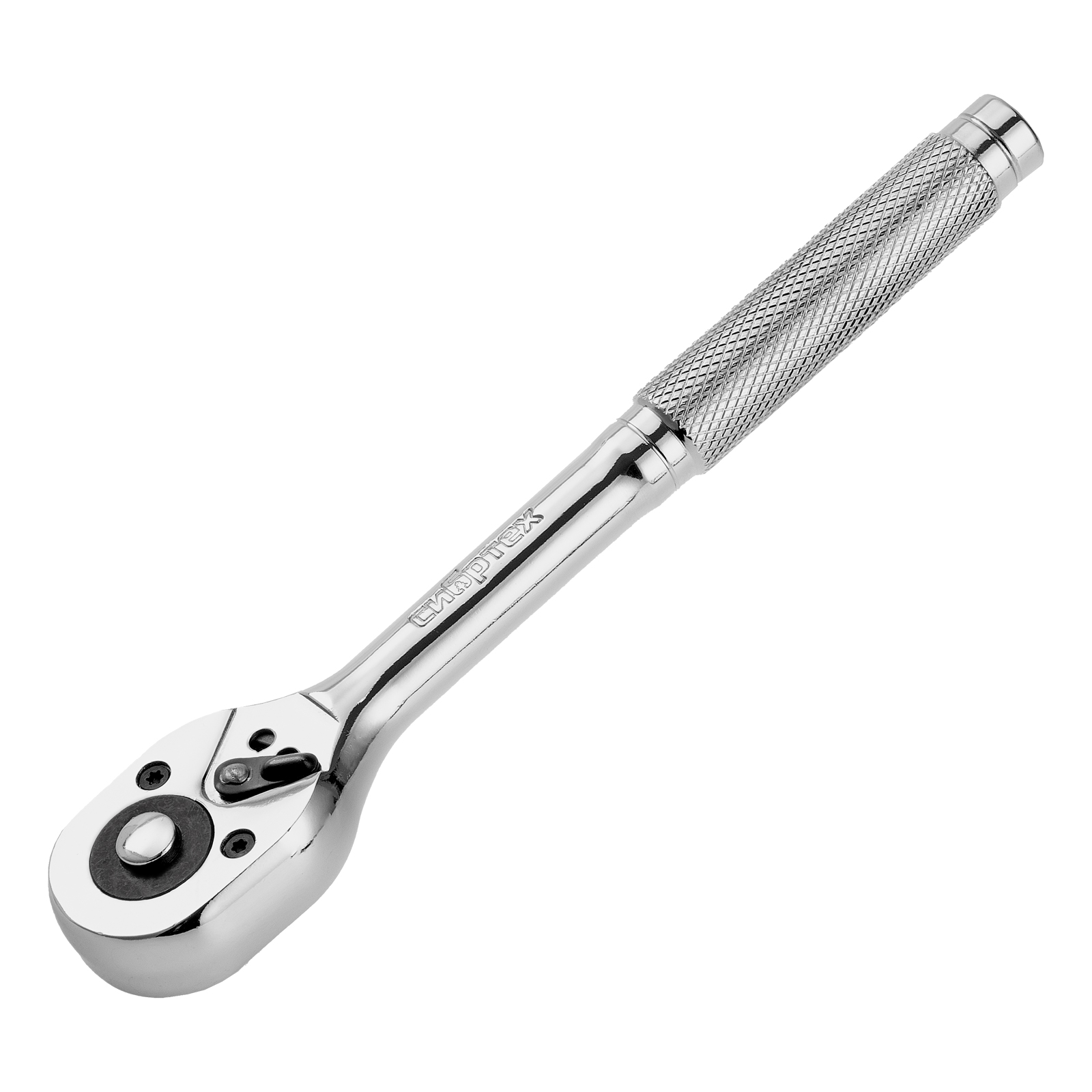 Ключ-трещотка 3/8″, 45 зубьев, цельнометаллический, с быстрым сбросом, CrV, хром Сибртех