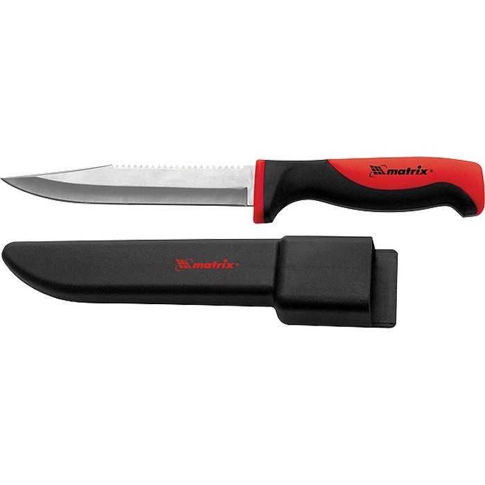 Нож рыбака «FISHERMANS DREAM» large, 150 мм, двухкомпонентная рукоятка, пластиковые ножны Matrix Kitchen