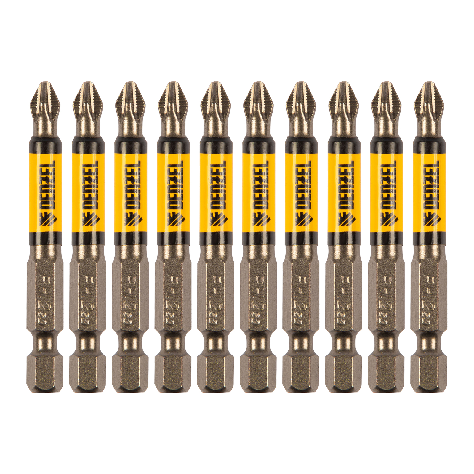 Бита PH2х60, сталь S2, цилиндр., 10 шт. Е 6,3 Denzel