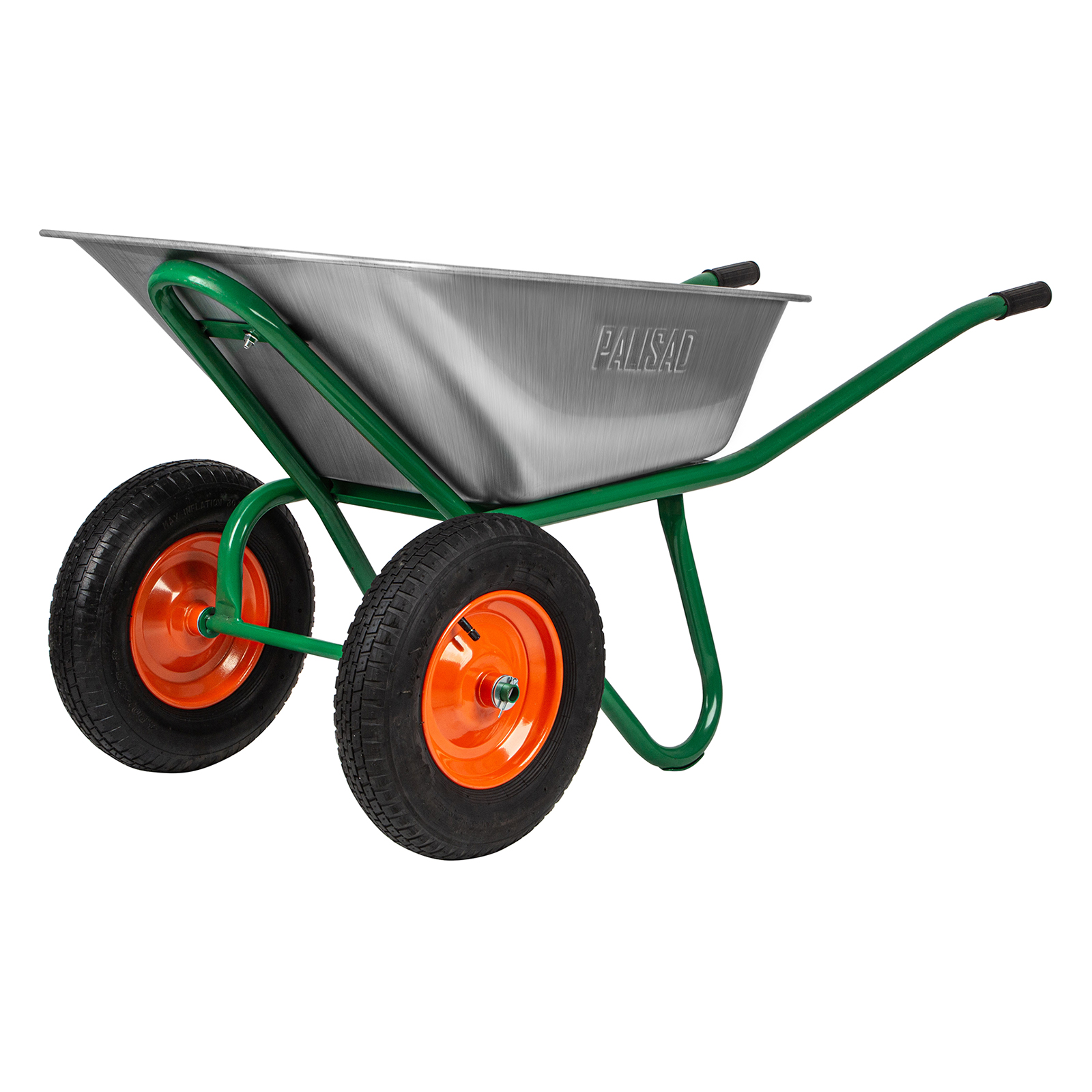 Тачка садово-строительная, 2-х колесная, усиленная, грузоподъемность 320 кг, объем 100 л Palisad