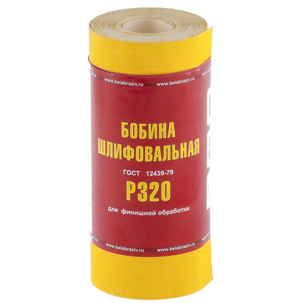 Шкурка на бумажной основе, LP41C, зернистость Р 320, мини-рулон 115 мм х 5 м, «БАЗ»
