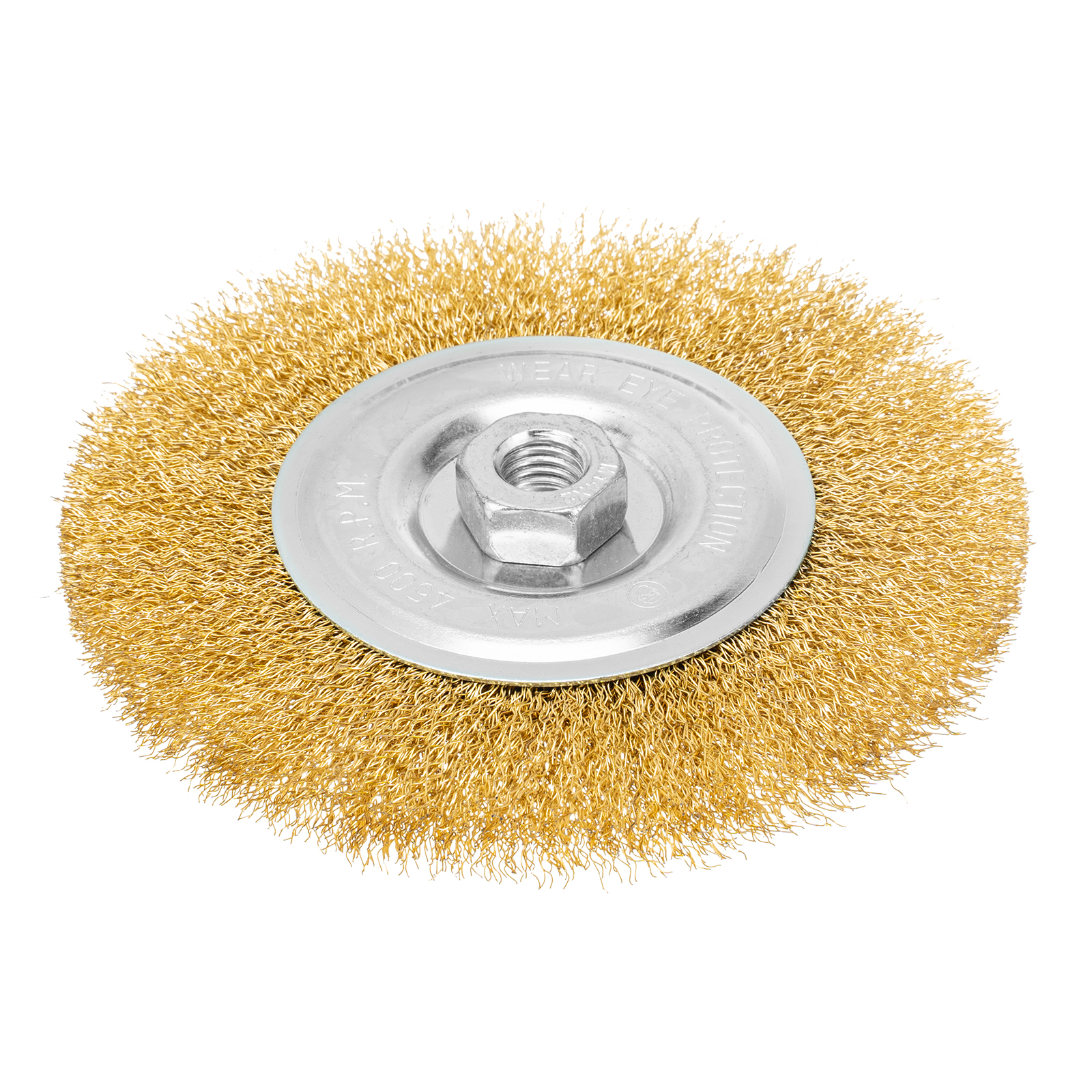 Щетка для УШМ, 150 мм, М14, плоская, латунированная витая проволока Matrix