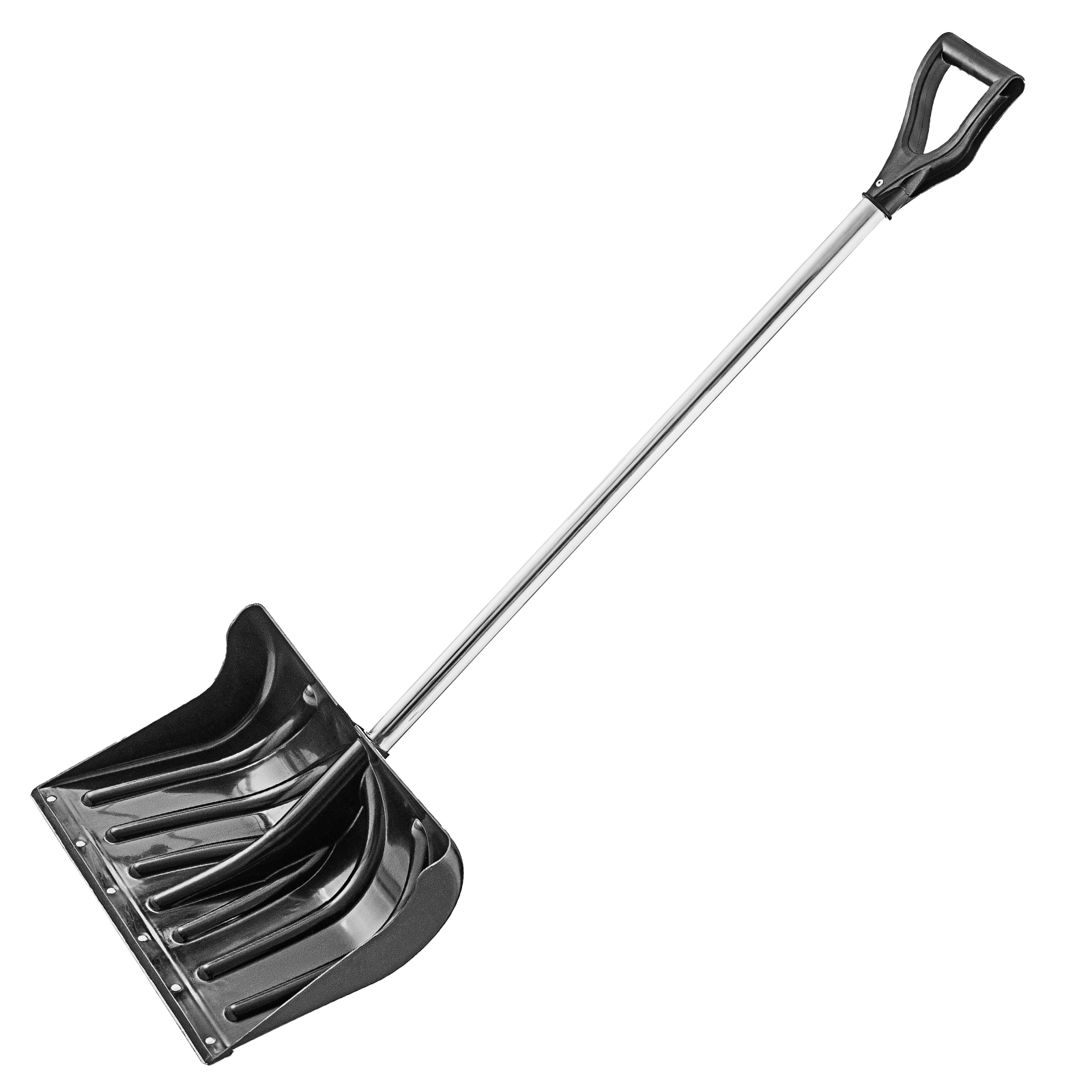 Лопата для уборки снега пластиковая, 500x330x1315 мм, алюминиевый черенок, Сибртех