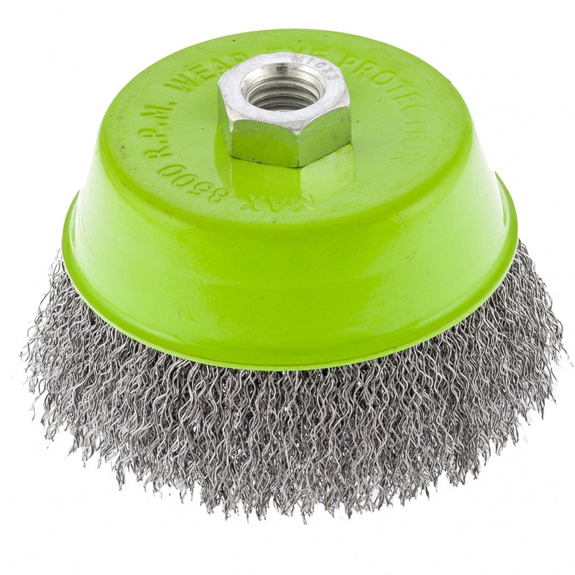 Щетка для УШМ, 100 мм, М14, «чашка», витая проволока Сибртех