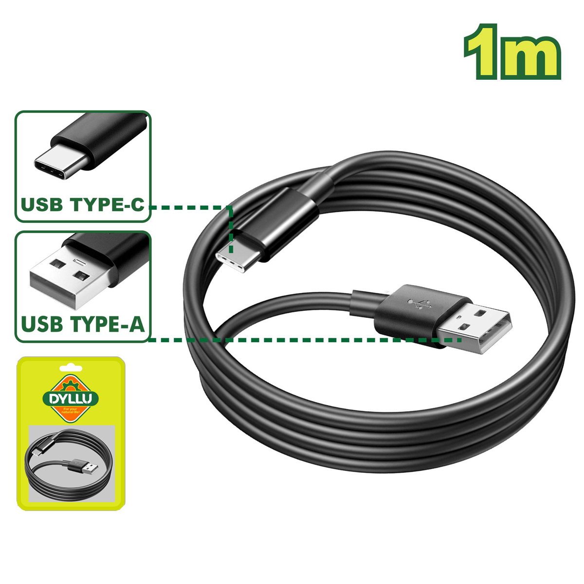 Кабель USB Type-A — Type-C DYLLU DTUB1501 (1 м)
