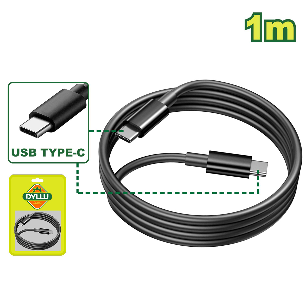 Кабель USB Type-C — Type-C DYLLU DTUB1502 (1 м)