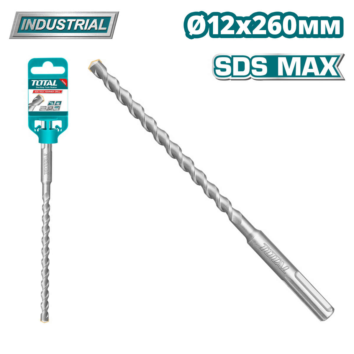 Бур SDS-MAX 12×260мм TOTAL TAC321207