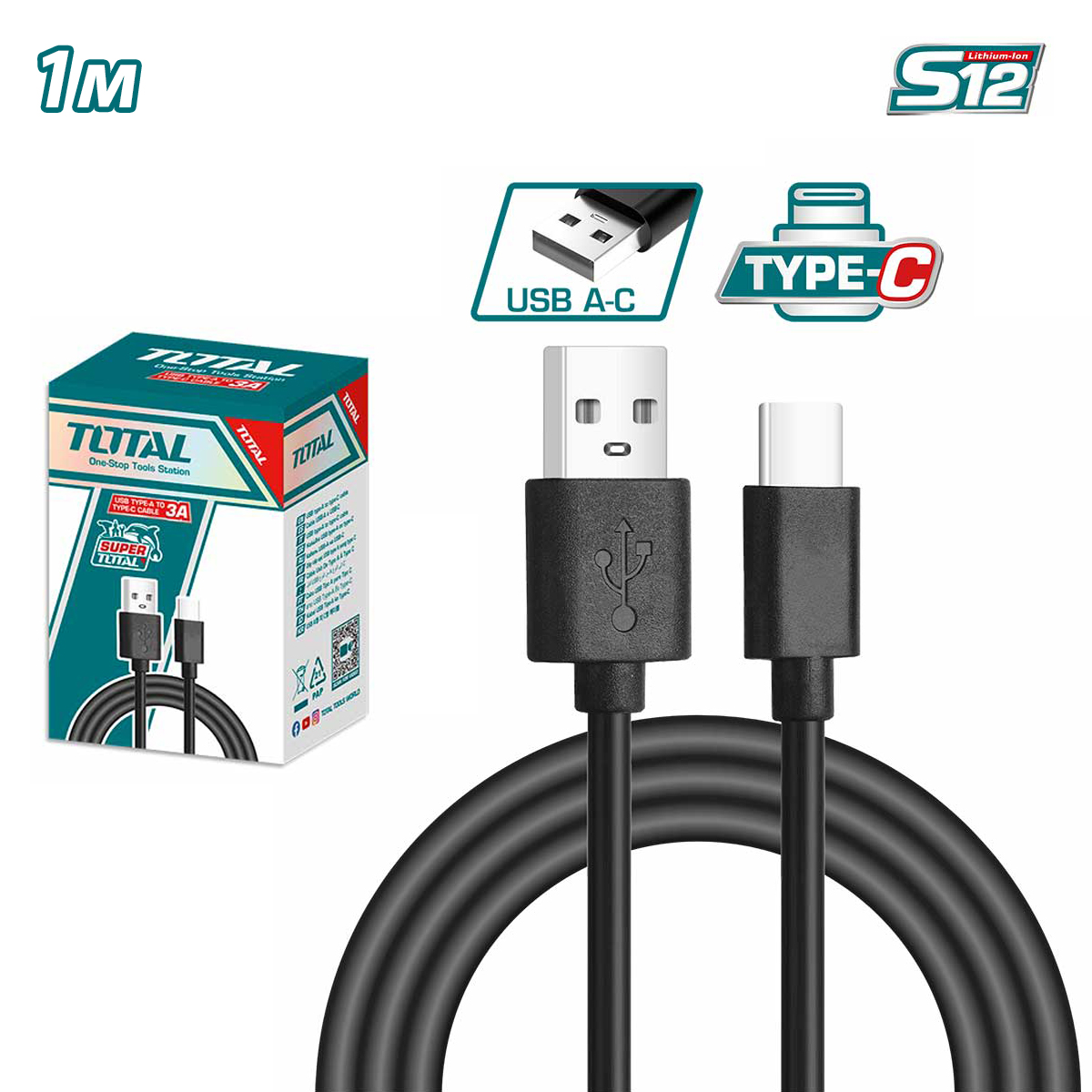 Кабель USB-A — Type-C TOTAL TIUCC01 (1 м)
