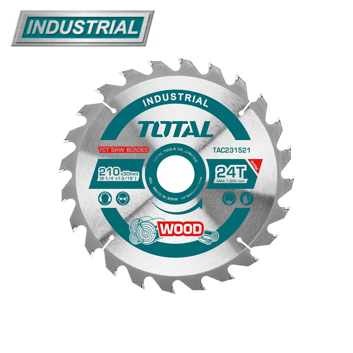 Диск пильный 210×30 мм 24 зуба TOTAL TAC231521