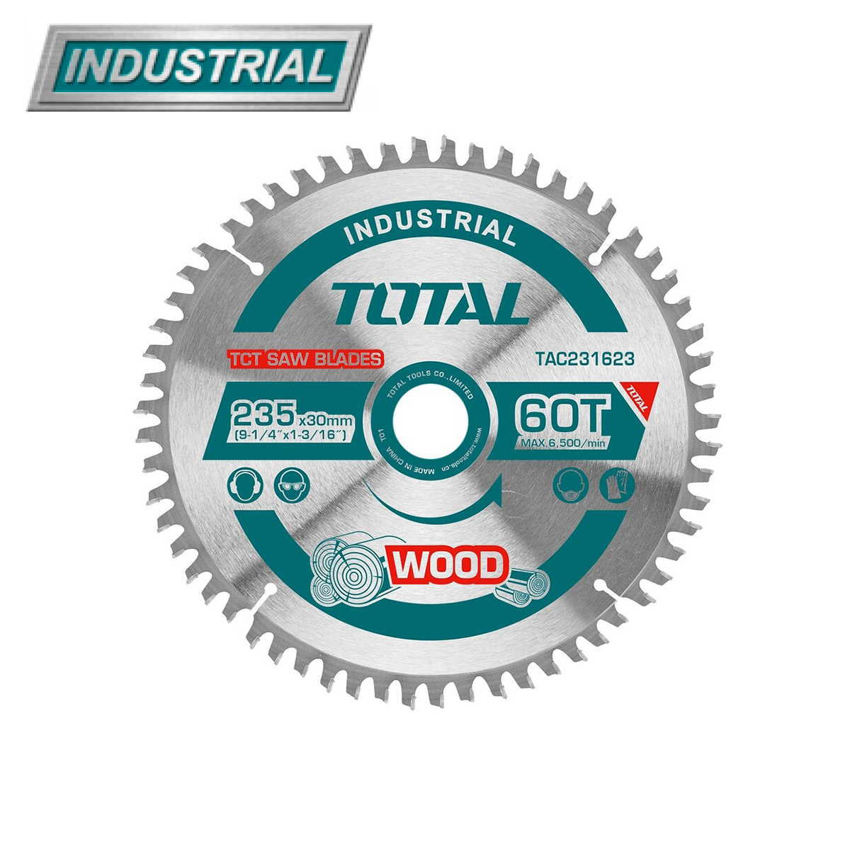 Диск пильный 235×30 мм 60 зубьев TOTAL TAC231623