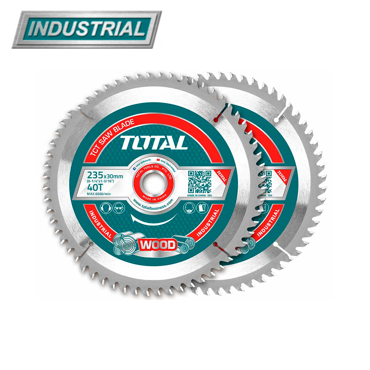 Диск пильный 235×30 мм 40 зубьев по дереву TOTAL TAC2316252 (2 шт)