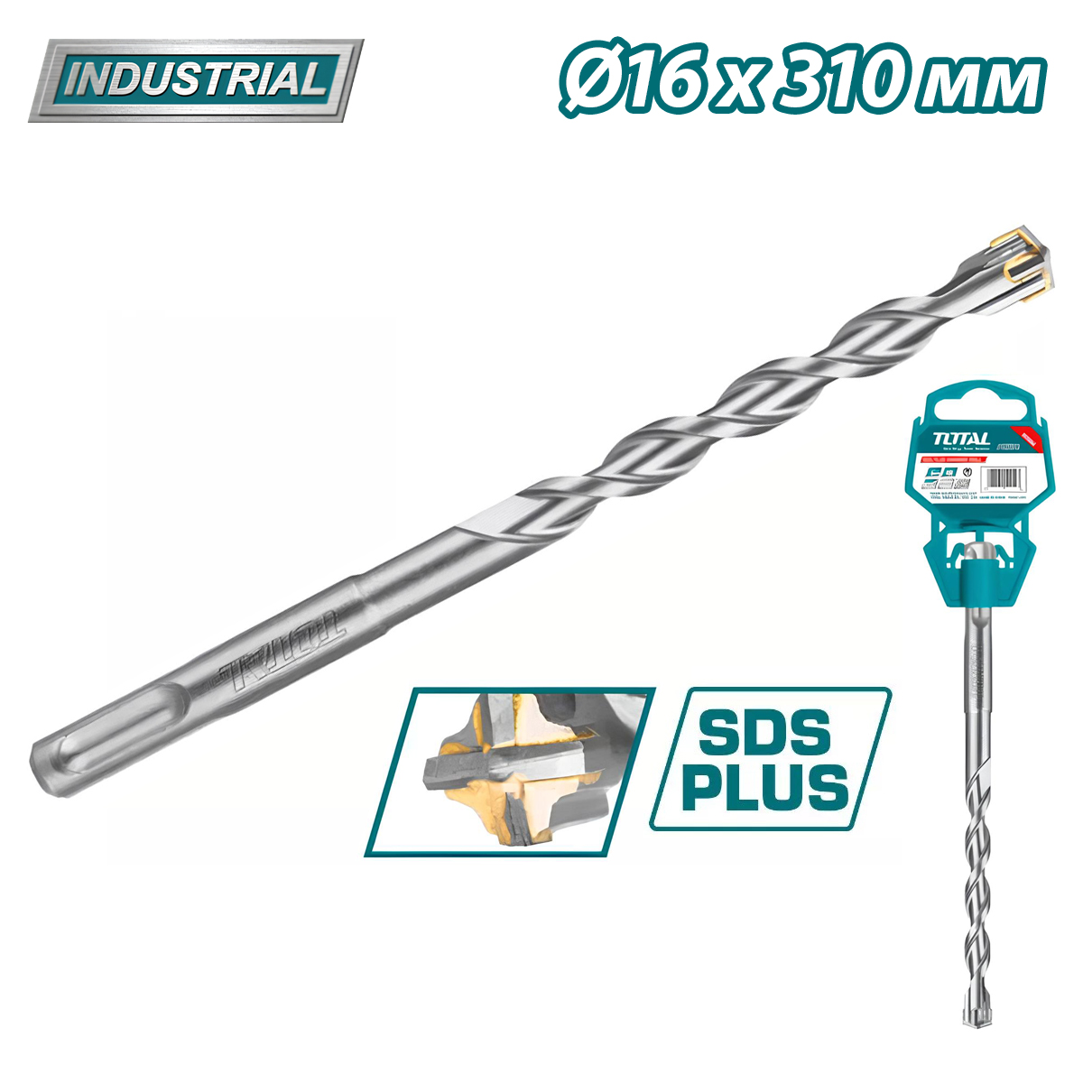 Бур SDS-plus 16×310мм TOTAL TAC311604C