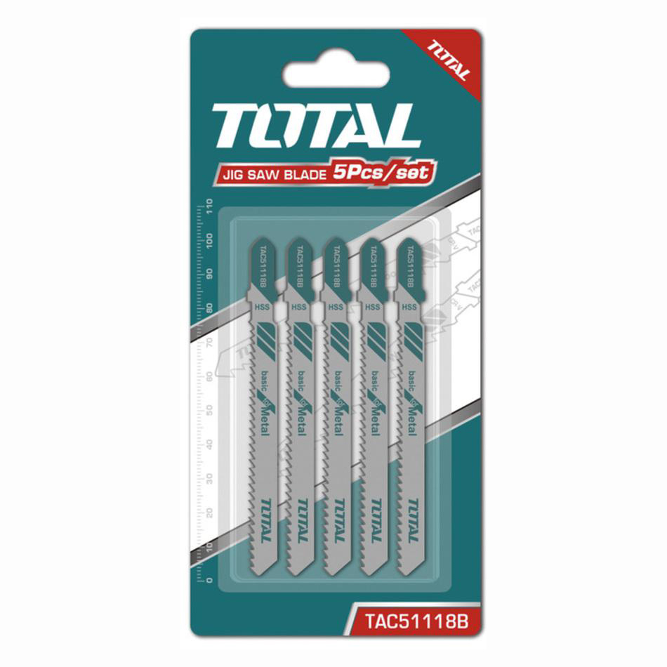 Пилка для лобзика 67×1,9-2,3 мм по металлу TOTAL TAC51118B (5 шт)