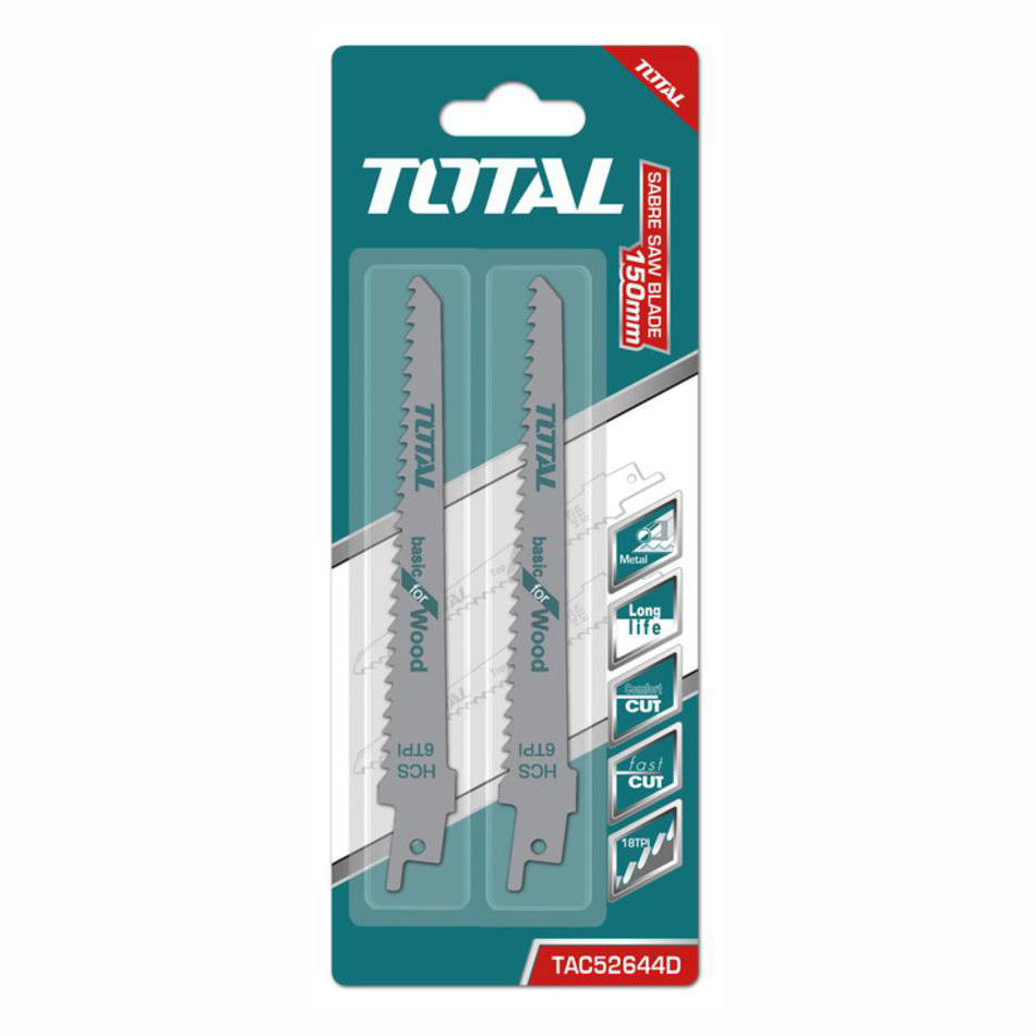 Полотно для сабельной пилы 150×1,25 мм по дереву TOTAL TAC52644D (2 шт)