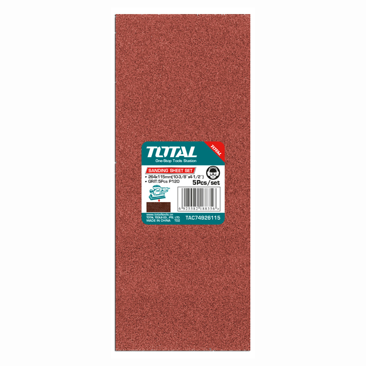 Шлифлисты 115×264 мм P120 TOTAL TAC74926115 (5 шт)