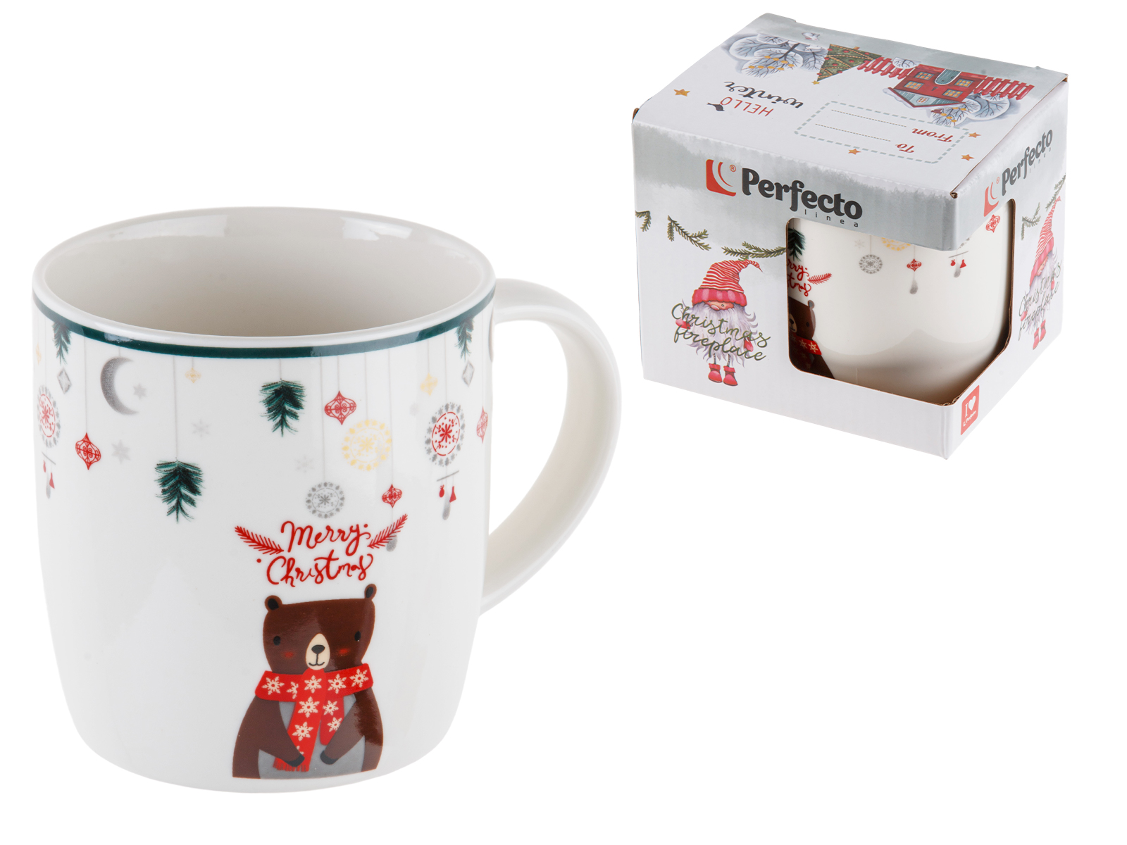 Кружка керамическая, в кор., 360 мл., WINTER TIME-2, PERFECTO LINEA
