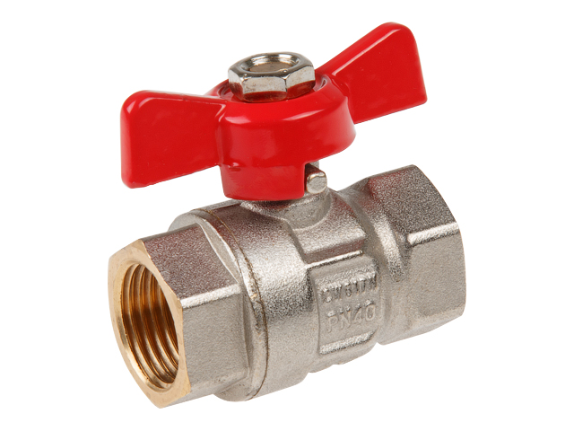 Кран шаровый 1/2″ вн.-вн. бабочка PN40, AV Engineering